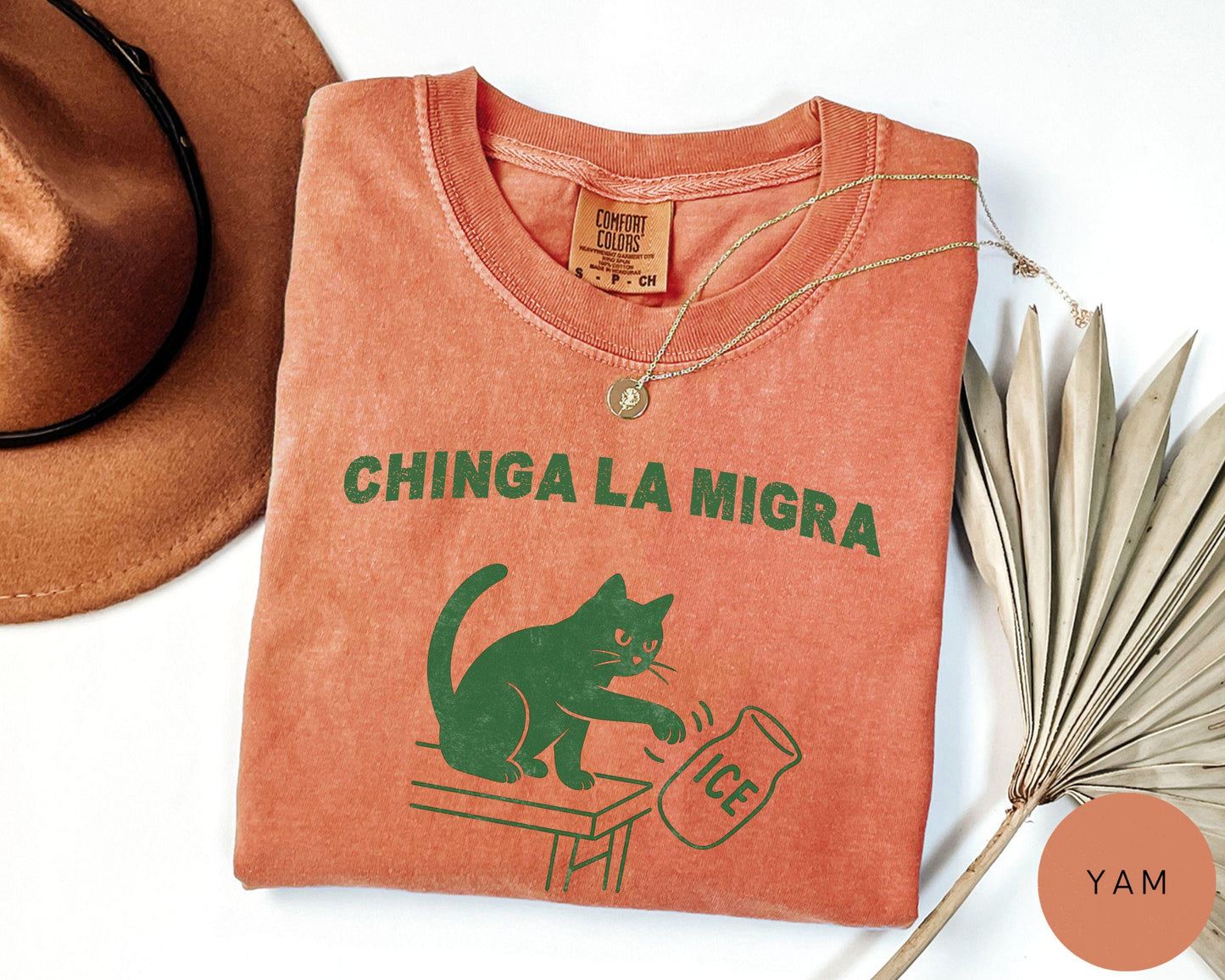 Chinga La Migra Shirt, Pro Immigration Tshirt, Abolish ICE Funny Cat Political Tee, Human Rights Civil Rights Equality Tee