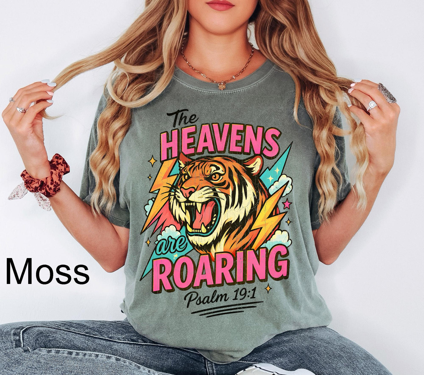 The Heavens Are Roaring Shirt,Retro Christian Tee, The Heavens Are Roaring Christian Apparel Tee Bible Verse Christian Woman