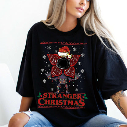 Stranger Christmas Shirt, Merry Upside Down Xmas Jumper, Retro 80s Hoodie, Funny Holiday T-Shirt & Mug, Sci-Fi Christmas Things Fans Top