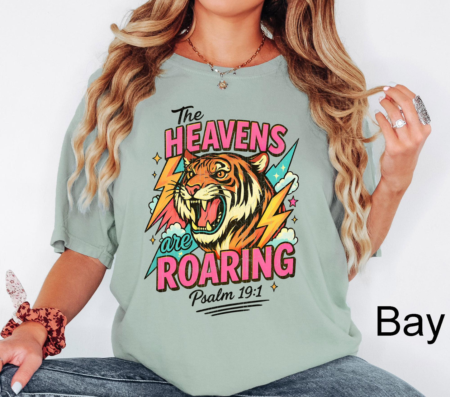 The Heavens Are Roaring Shirt,Retro Christian Tee, The Heavens Are Roaring Christian Apparel Tee Bible Verse Christian Woman