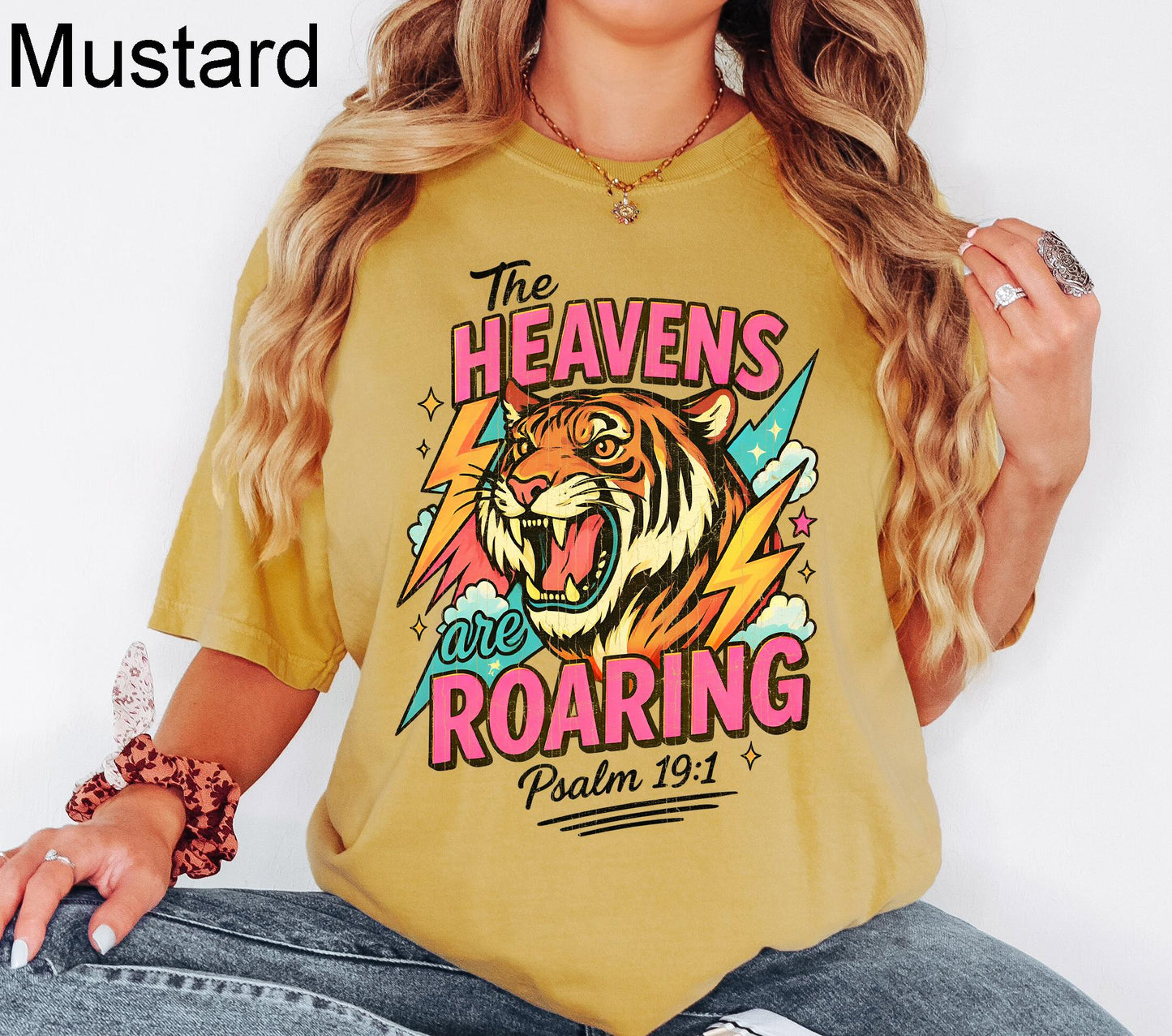 The Heavens Are Roaring Shirt,Retro Christian Tee, The Heavens Are Roaring Christian Apparel Tee Bible Verse Christian Woman