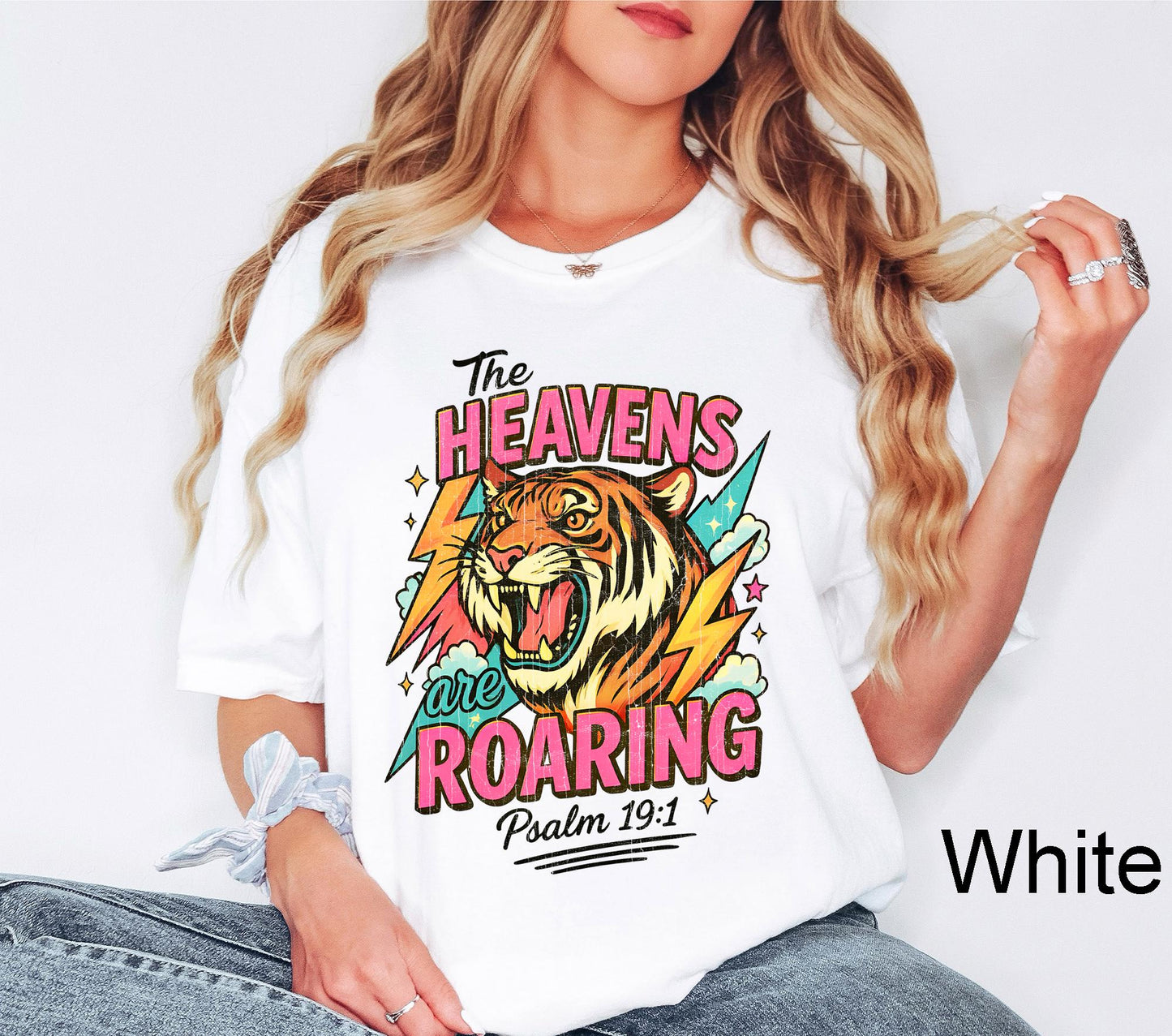 The Heavens Are Roaring Shirt,Retro Christian Tee, The Heavens Are Roaring Christian Apparel Tee Bible Verse Christian Woman