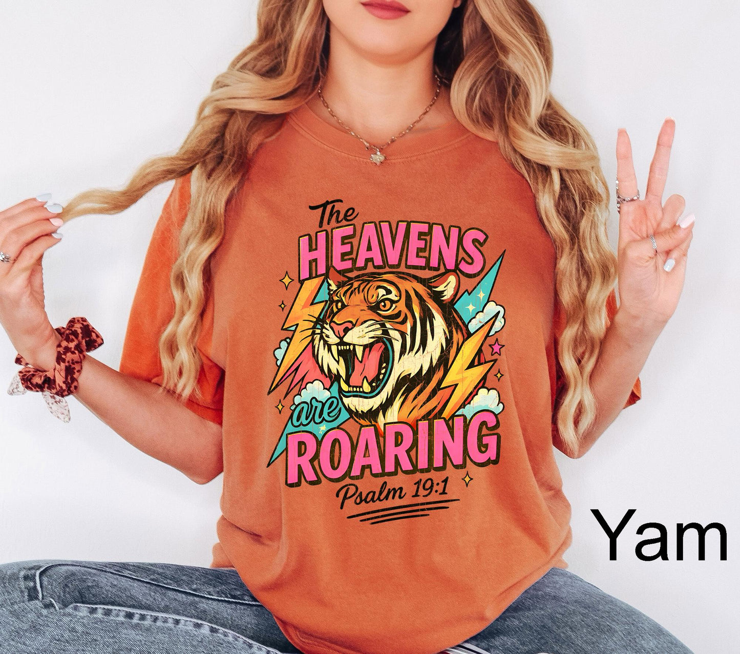 The Heavens Are Roaring Shirt,Retro Christian Tee, The Heavens Are Roaring Christian Apparel Tee Bible Verse Christian Woman