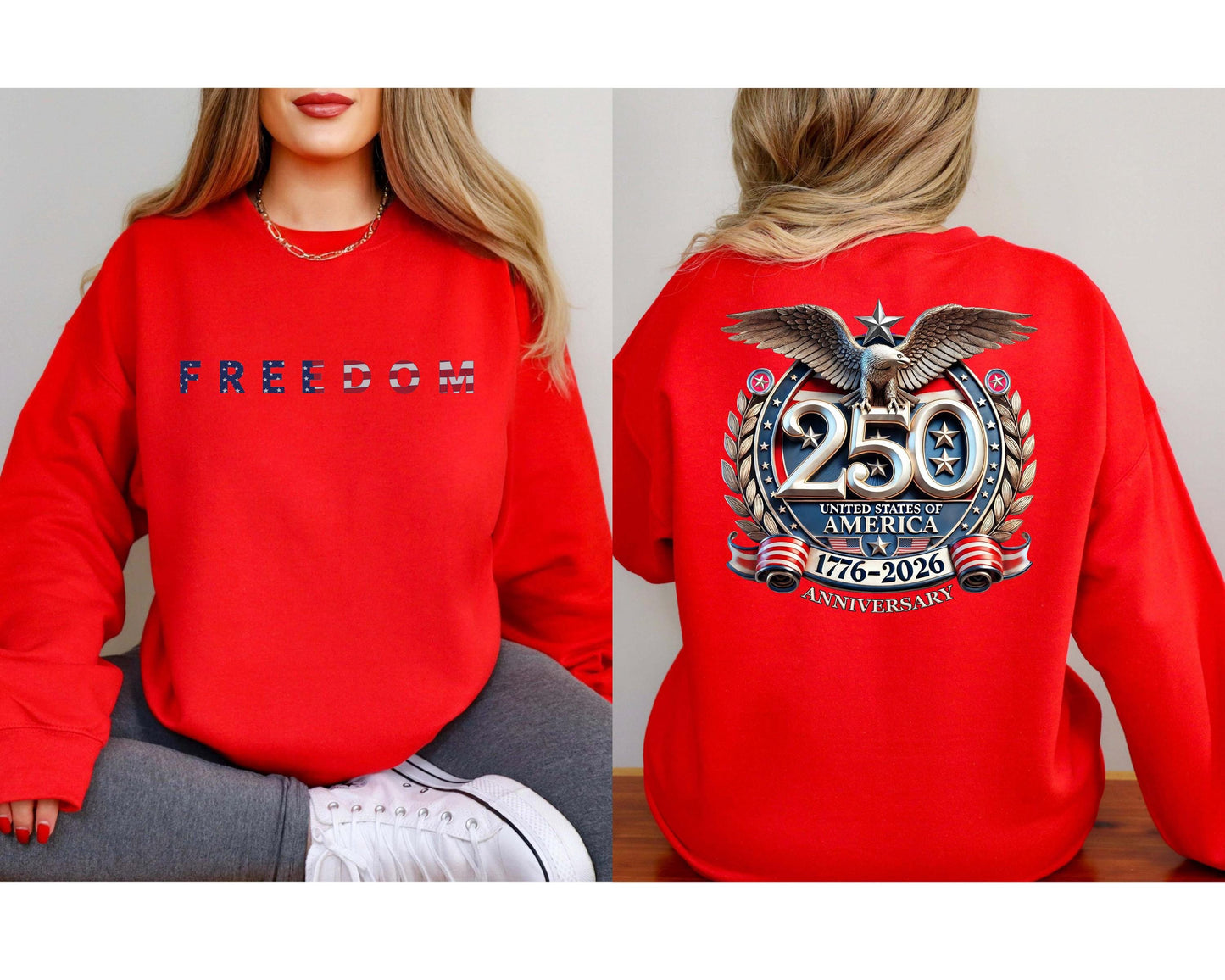 Freedom 250th Anniversary Shirt, Sweatshirt & Hoodie, USA 250 Years Independence Apparel, 1776–2026 America Anniversary, Patriotic Freedom