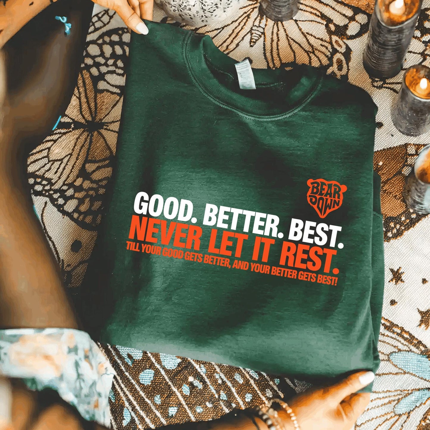 Chicago Football Shirt or Sweatshirt, Good Better Best Quote Hoodie, Chicago Touch Down Fan Shirt, Game Day Motivation Sweatshirt