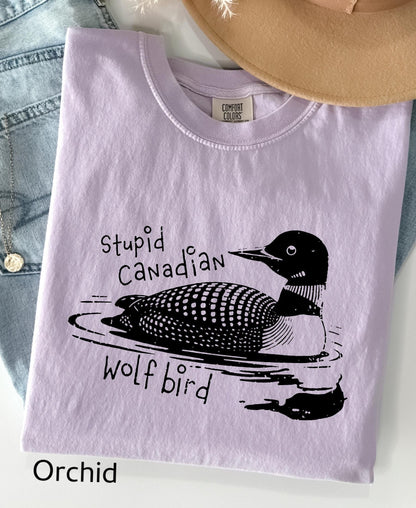 Stupid Canadian Wolf Bird Shirt, Sarcastic Animal Graphic Tee LGBT Gay Pride Gift