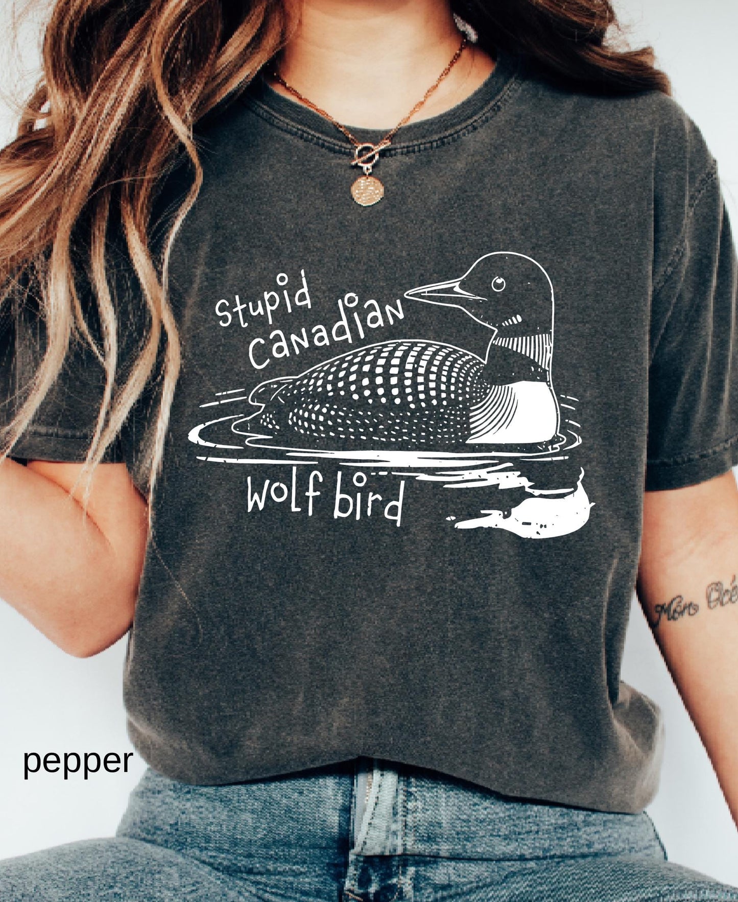 Stupid Canadian Wolf Bird Shirt, Sarcastic Animal Graphic Tee LGBT Gay Pride Gift