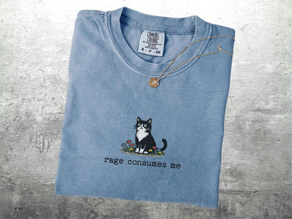 Funny Cat Meme Shirt, Rage Consumes Me, Oversize, Women, Mens, Cat Comfort Colors T-shirt