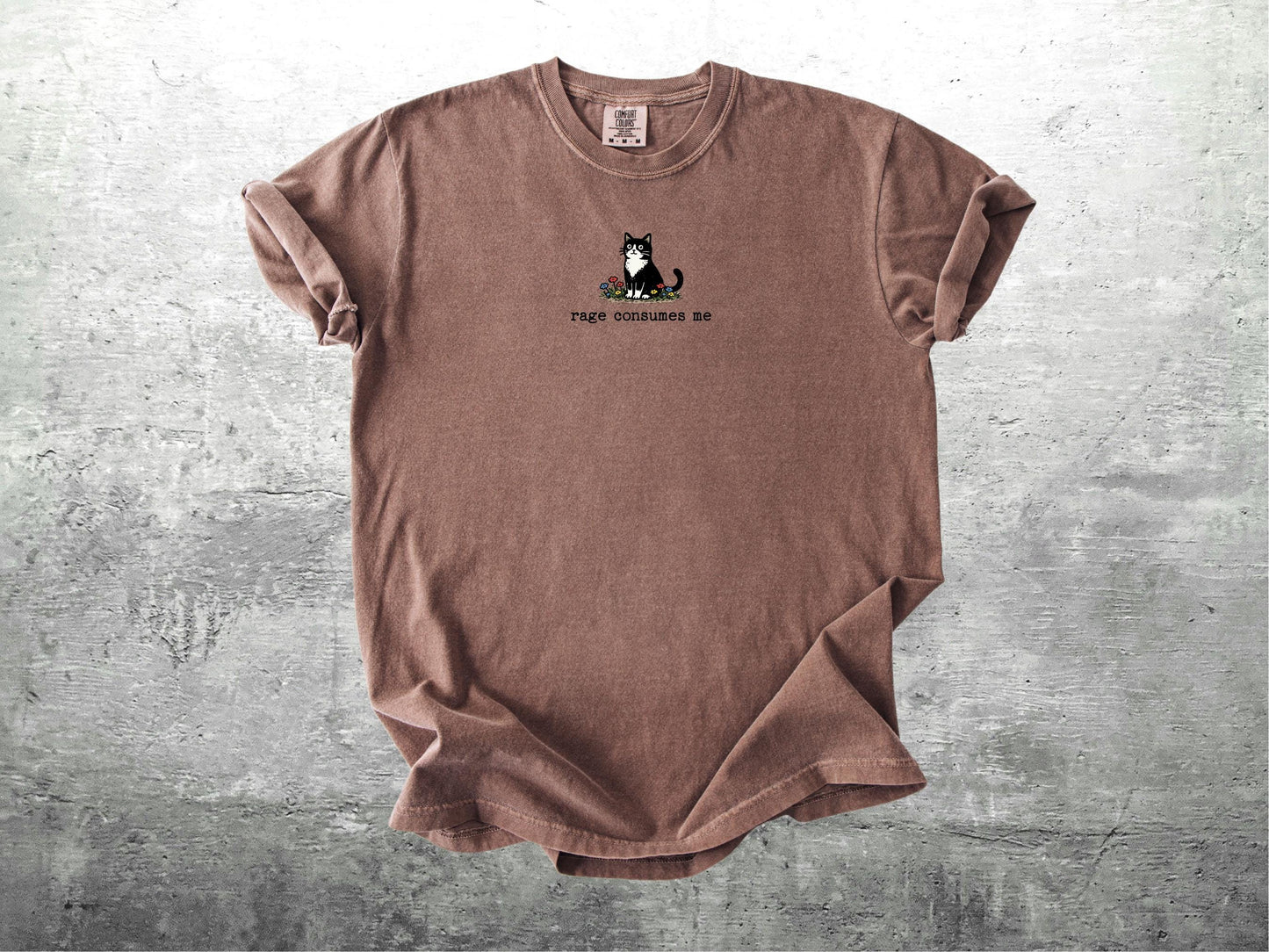 Funny Cat Meme Shirt, Rage Consumes Me, Oversize, Women, Mens, Cat Comfort Colors T-shirt