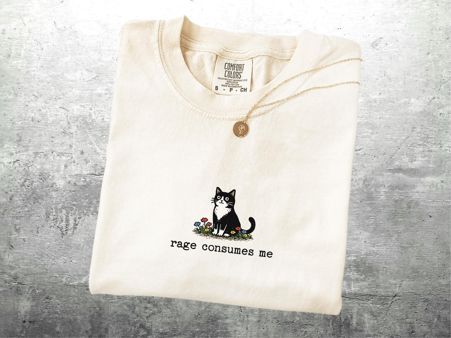 Funny Cat Meme Shirt, Rage Consumes Me, Oversize, Women, Mens, Cat Comfort Colors T-shirt