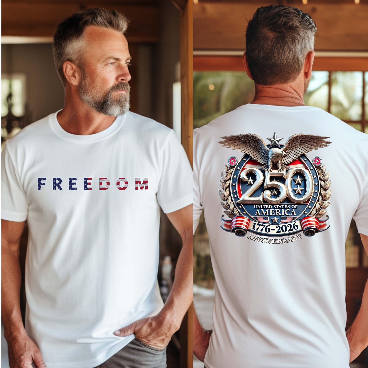 Freedom 250th Anniversary Shirt, Sweatshirt & Hoodie, USA 250 Years Independence Apparel, 1776–2026 America Anniversary, Patriotic Freedom