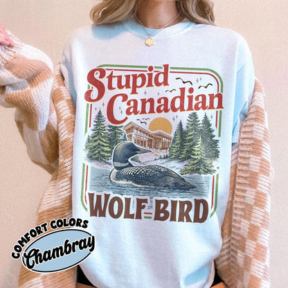 Stupid Canadian Wolf Bird Comfort Colors Shirt, Heated Rivalry Inspired Shirt, Team Hollanov Tee
