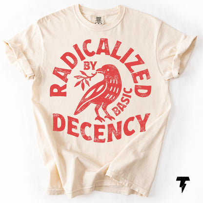 Radicalized By Basic Decency Unisex Comfort Colors® T-shirt, Political Protest Tee, Feminist Activist Gift, Liberal Clothing, Social Justice