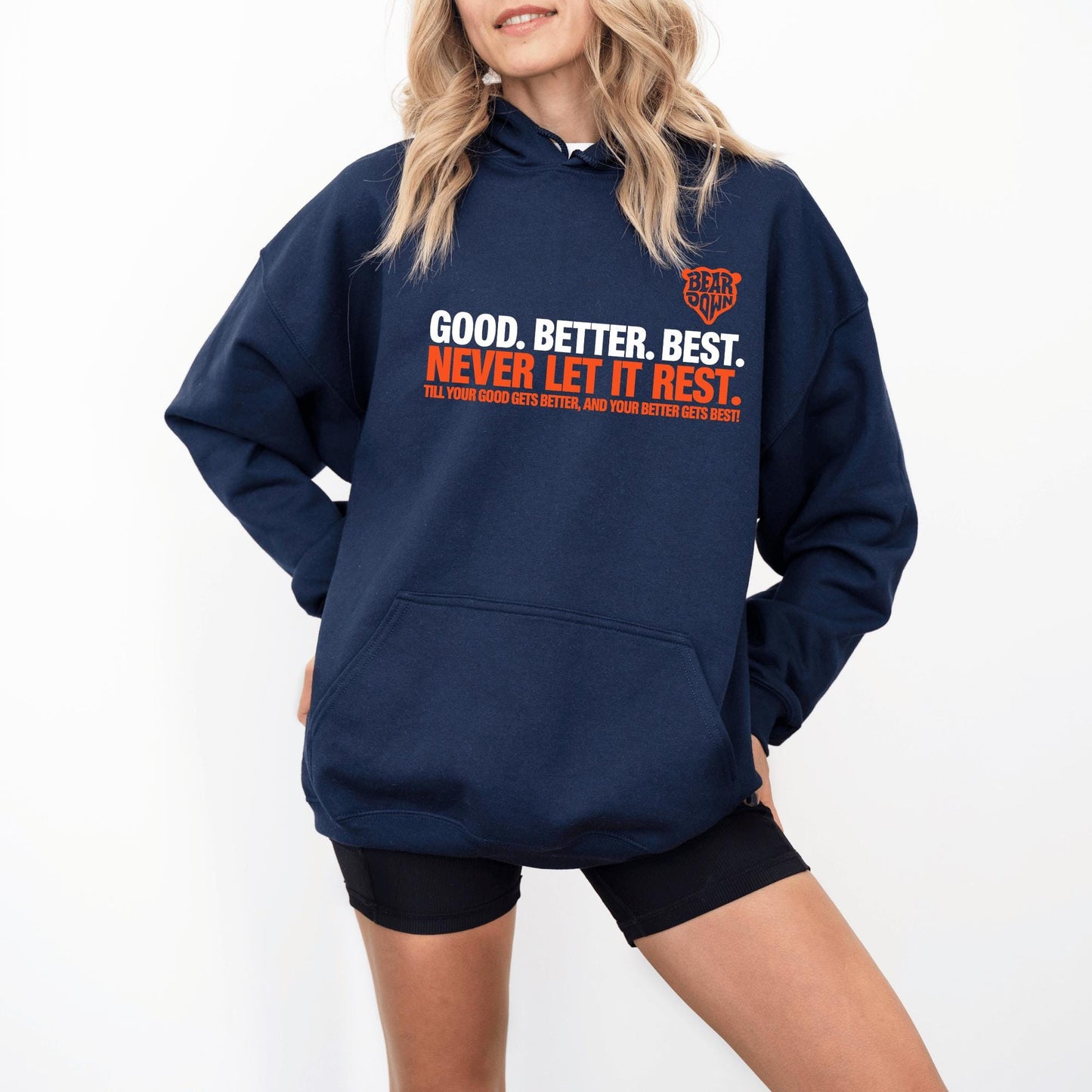 Chicago Football Shirt or Sweatshirt, Good Better Best Quote Hoodie, Chicago Touch Down Fan Shirt, Game Day Motivation Sweatshirt