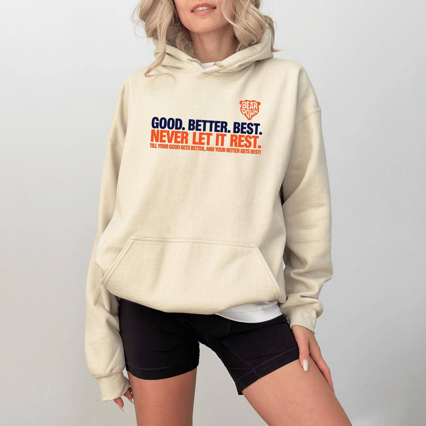 Chicago Football Shirt or Sweatshirt, Good Better Best Quote Hoodie, Chicago Touch Down Fan Shirt, Game Day Motivation Sweatshirt