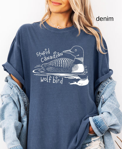Stupid Canadian Wolf Bird Shirt, Sarcastic Animal Graphic Tee LGBT Gay Pride Gift