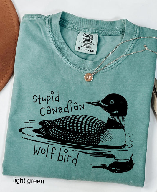Stupid Canadian Wolf Bird Shirt, Sarcastic Animal Graphic Tee LGBT Gay Pride Gift
