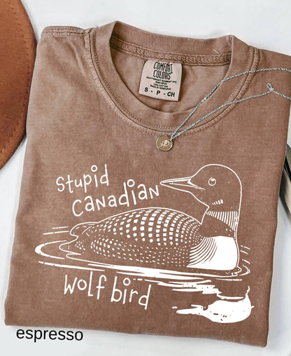 Stupid Canadian Wolf Bird Shirt, Sarcastic Animal Graphic Tee LGBT Gay Pride Gift