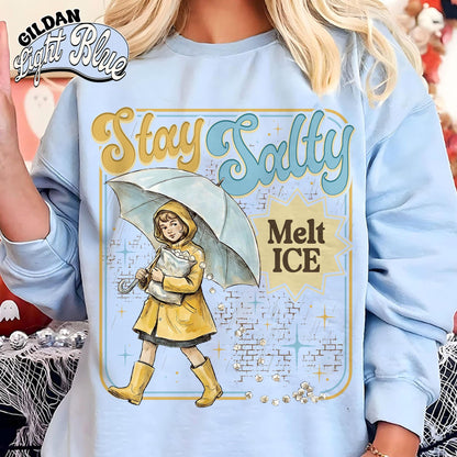 Subtle Anti Ice Stay Salty Protest T-Shirt, Keep Ice Out, Pro Immigration, Anti Trump Shirt, Melt Ice Shirt