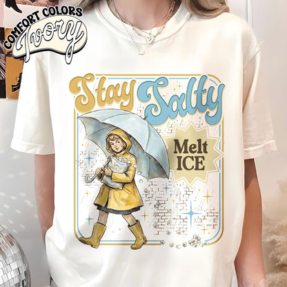 Subtle Anti Ice Stay Salty Protest T-Shirt, Keep Ice Out, Pro Immigration, Anti Trump Shirt, Melt Ice Shirt