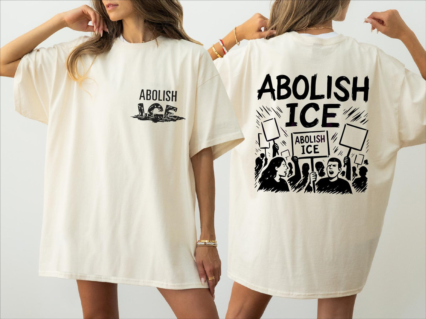 Abolish Ice No Human Is Illegal 2 Sided Comfort Colors Shirt, End Ice Political Shirt, Pro Immigrant Tee, Social Justice Shirt