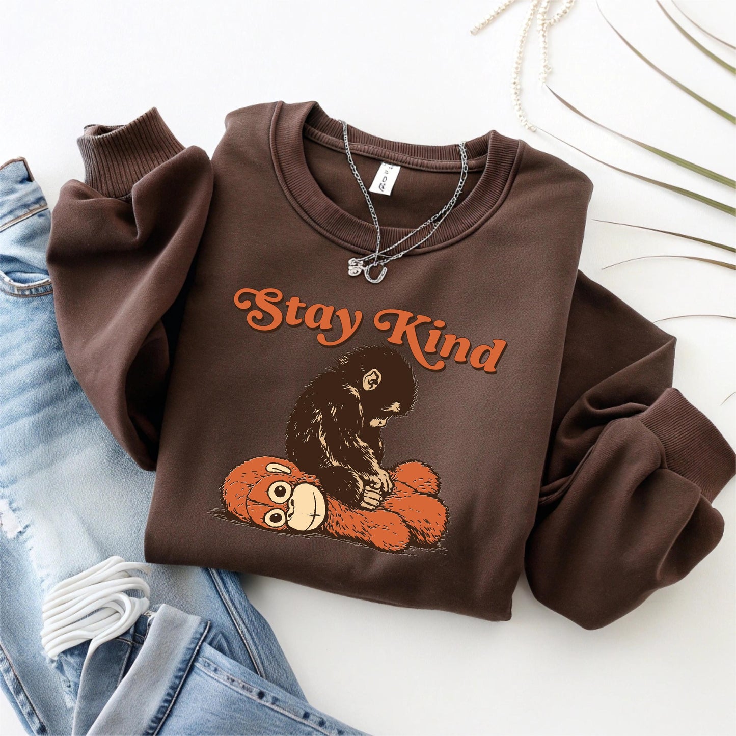 Punch Monkey Stay Kind Shirt Boxy Sweatshirt, I Stand With Punch, Save Punch, Protect Punch, Viral Punch Monkey, Cute Baby Monkey Punch Top