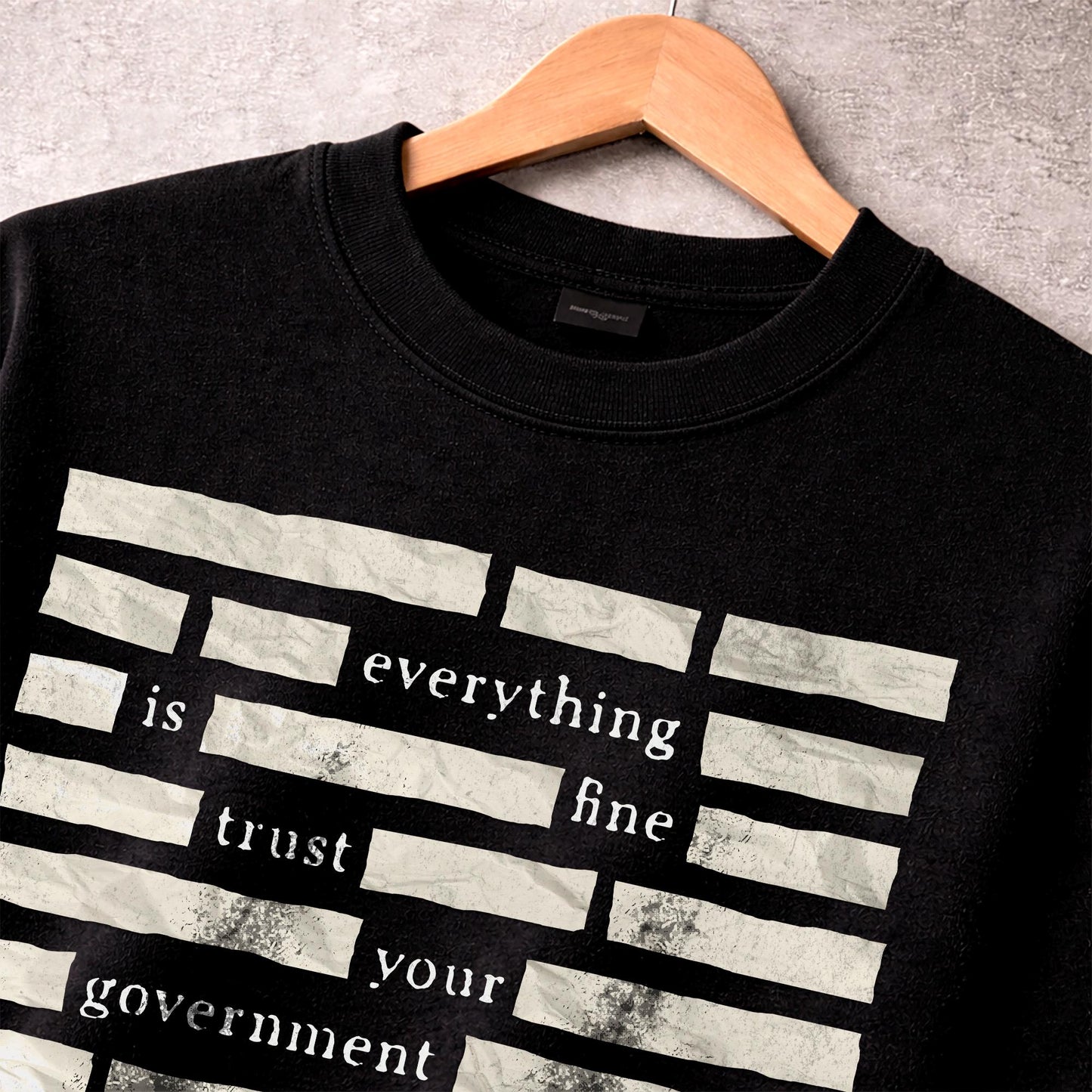 Censored Everything Is Fine Trust Your Government Redacted Meme T-Shirt, Conspiracy Humor Graphic Tee, Bold Truth Seeker Shirt