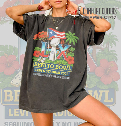 Super Bowl Style Graphic T-Shirt, Football Fan Tee, Benito Bowl Design