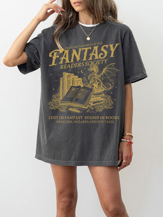 Fantasy Reader Society Shirt, Shirt for Fantasy Book Lover, Gift For Romance Reader, Vintage Girlie Bookish Shirt for Women