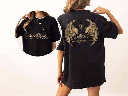 To The Stars Who Listen And The Dreams That Are Answered Shirt, Velaris City Of Starlight Shirt,The Night Court Shirt,SJM Shirt,ACOTAR Shirt