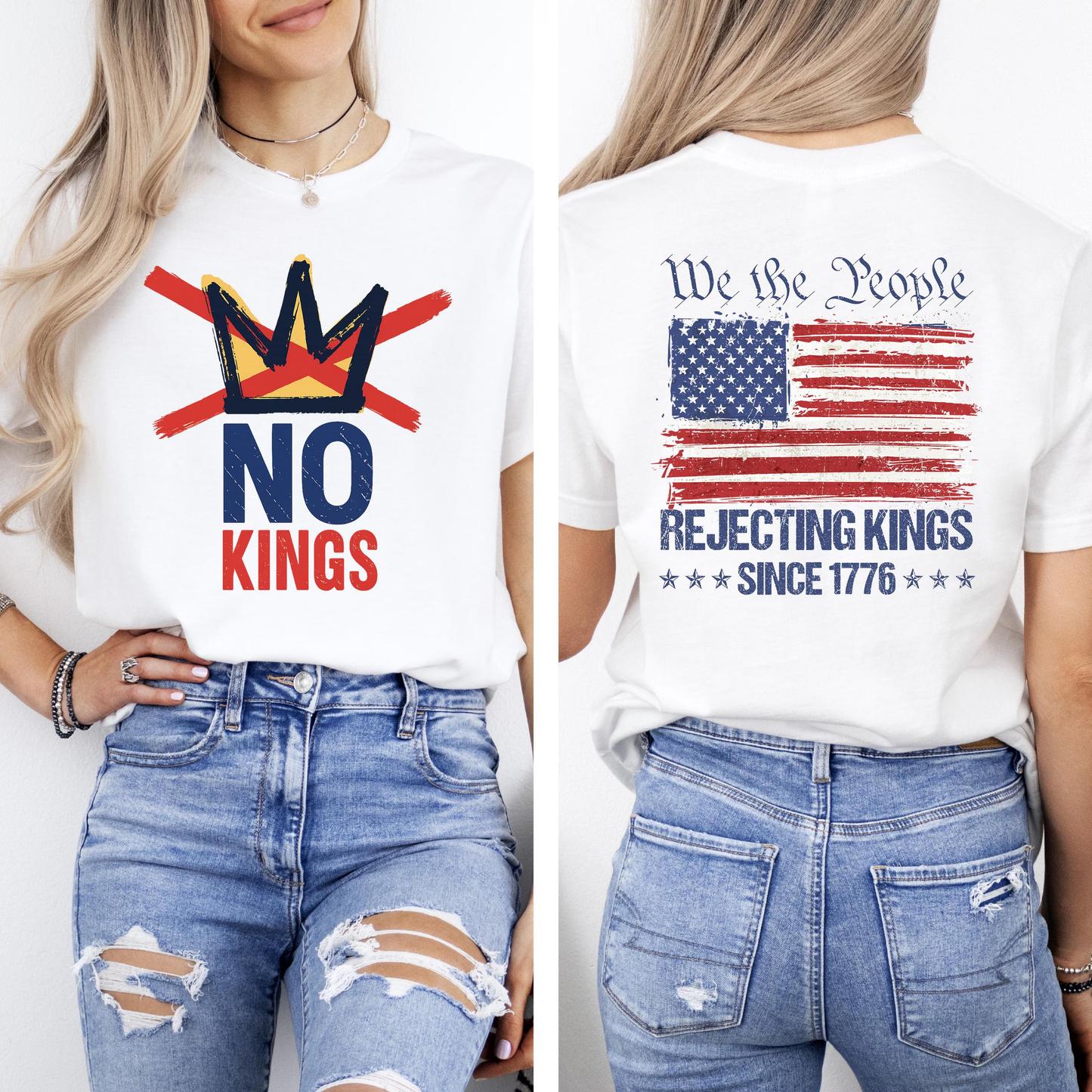 No Kings T-Shirt, Rejecting Kings Since 1776 Shirt, We The People Anti Trump Tee, Freedom Statement T-Shirt, No Kings Shirt, Patriotic Shirt