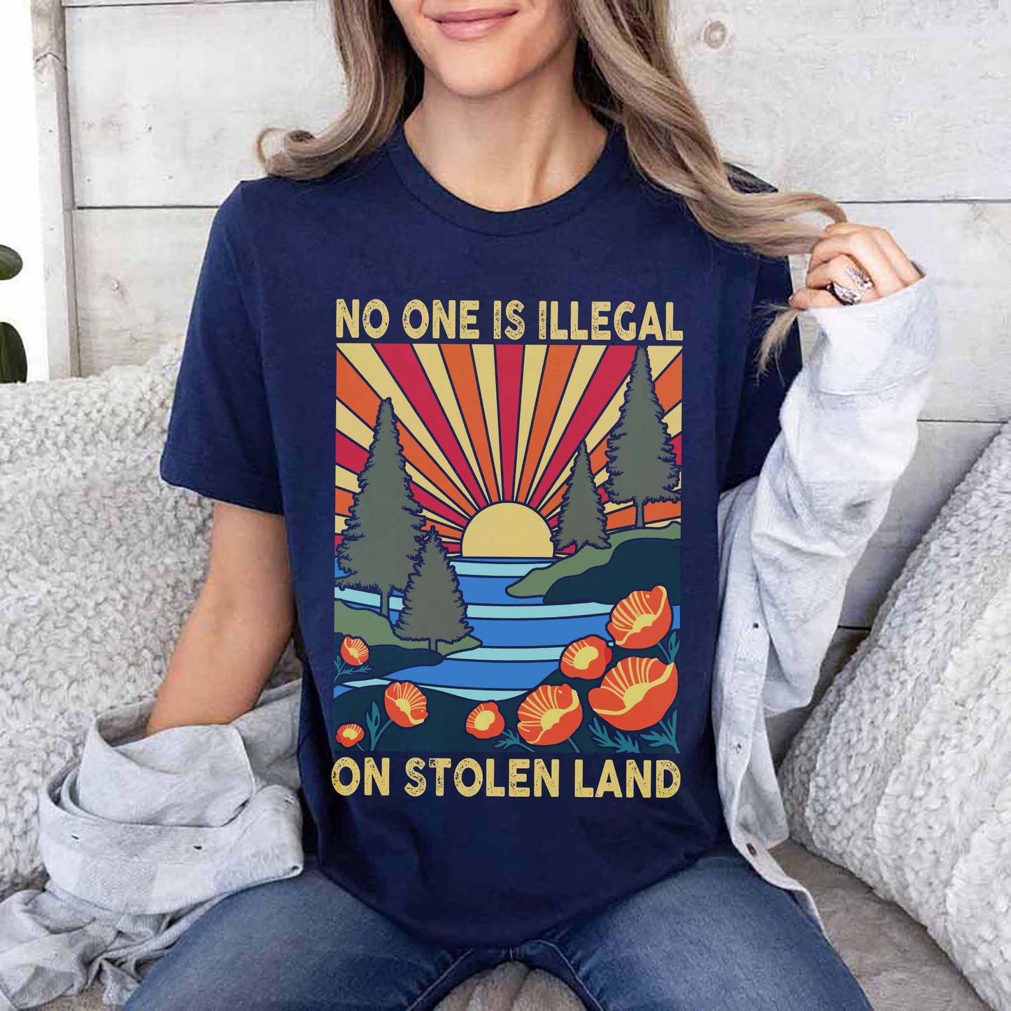 No One Is Illegal On Stolen Land Shirt, Social Justice Shirt, Anti Racism Shirt, Activist Protest Shirt, Native American Shirt, Equality Tee