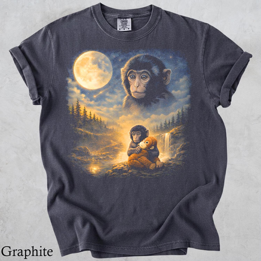 Punch Monkey Moon Comfort Colors® Shirt, Vintage Moon Animals Tee, 90s Retro Animal Graphic Tee, Monkey Mom Gift