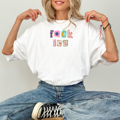 F*ck Ice Magazine Letters Unisex Comfort Colors Tee, Anti Trump Shirt, Anti Maga, FDT, Protect Immigrants, No Human Is Illegal, Leftist