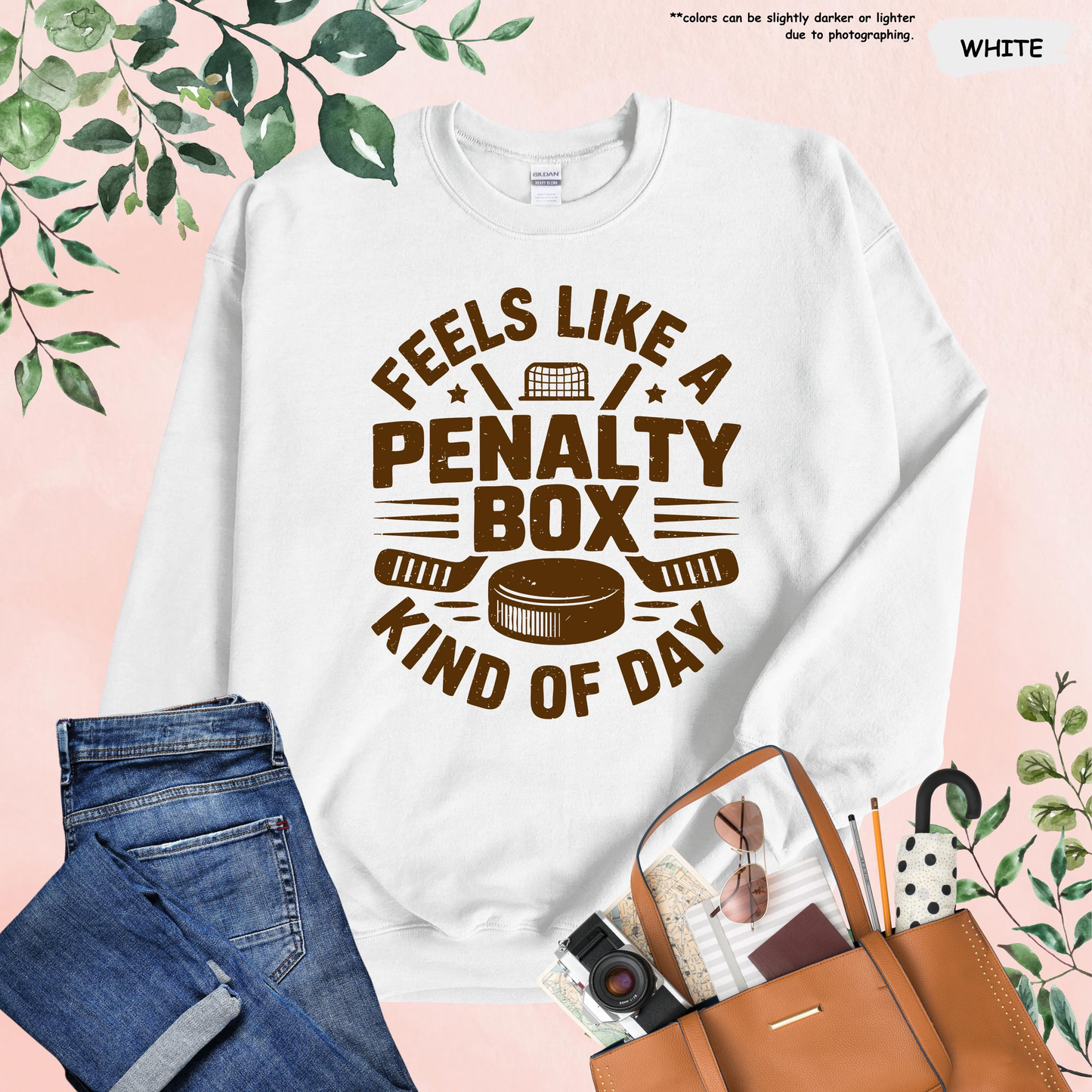 Feels Like A Penalty Box Kind Of Day Sweatshirt, Funny Ice Hockey Hoodie, Ice Rink Coach Gift, Hockey Mom Sweater, Winter Sports Team Gift