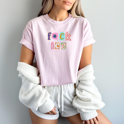 F*ck Ice Magazine Letters Unisex Comfort Colors Tee, Anti Trump Shirt, Anti Maga, FDT, Protect Immigrants, No Human Is Illegal, Leftist