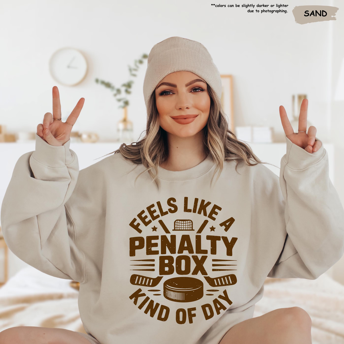 Feels Like A Penalty Box Kind Of Day Sweatshirt, Funny Ice Hockey Hoodie, Ice Rink Coach Gift, Hockey Mom Sweater, Winter Sports Team Gift