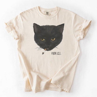 Fuck ICE Smoking Cat Shirt, Anti Trump Tshirts, Protest Shirt, Fuck Donald Trump, Unisex Comfort Colors Fuck Trump Shirt