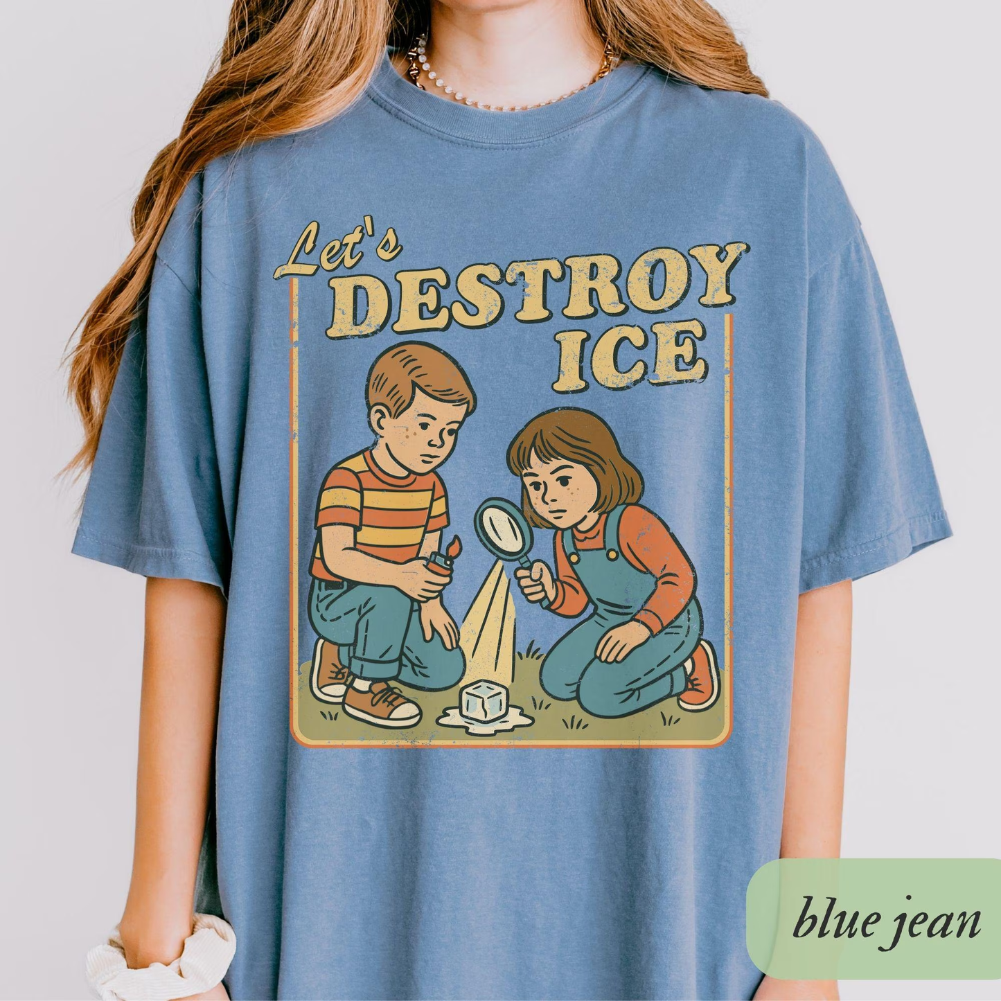 Let's Destroy Ice Shirt, Fuck ICE T-Shirt, Subtle Abolish ICE Comfort Colors Tee, Pro Immigration Ally, Human Rights Anti Trump FDT Protest