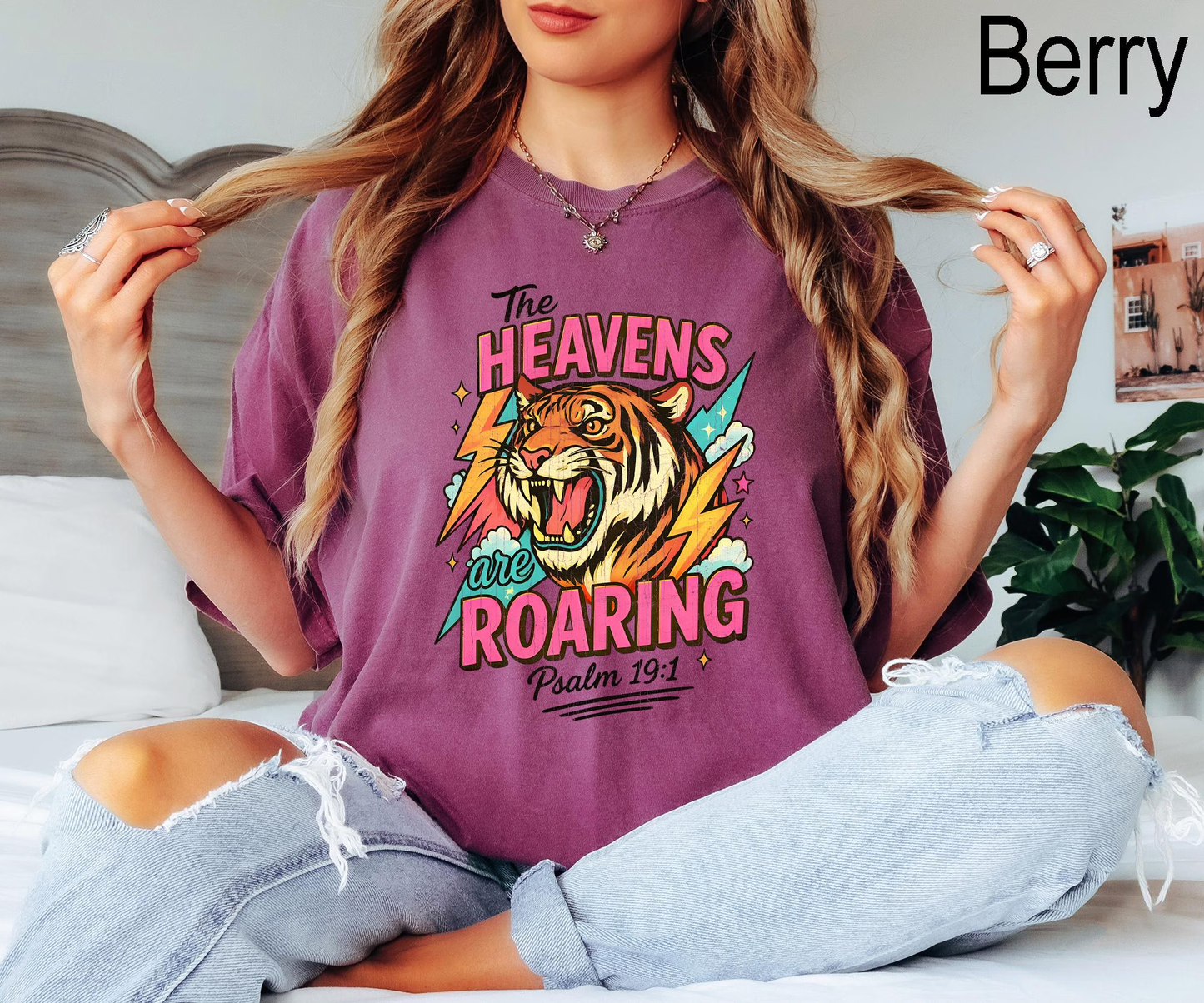 The Heavens Are Roaring Shirt,Retro Christian Tee, The Heavens Are Roaring Christian Apparel Tee Bible Verse Christian Woman