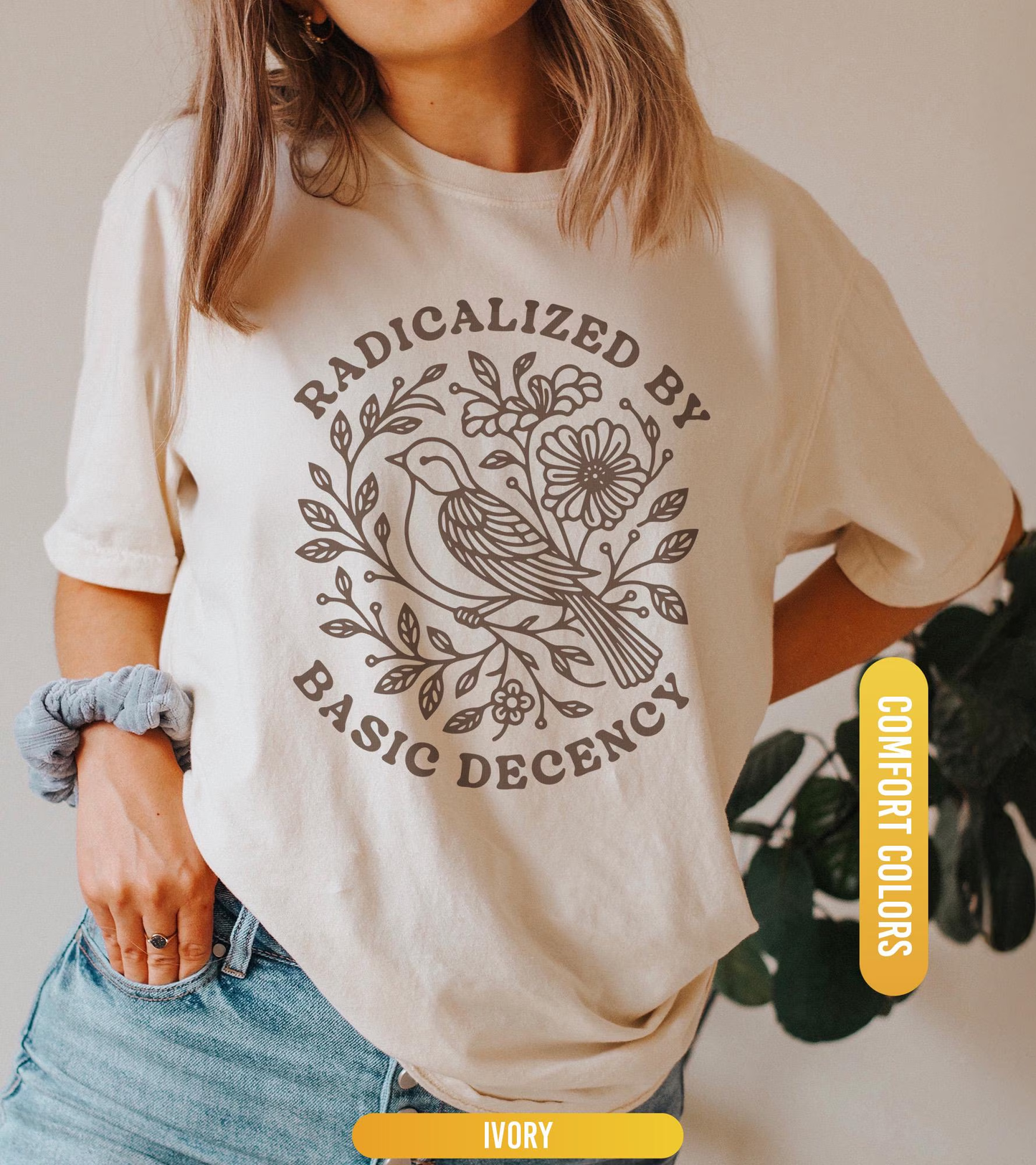 Radicalized by Basic Decency Comfort Colors® Unisex Shirt, FDT Anti Trump Protest Shirt, Anti Fascism TShirt, Democratic Liberal Leftist Tee