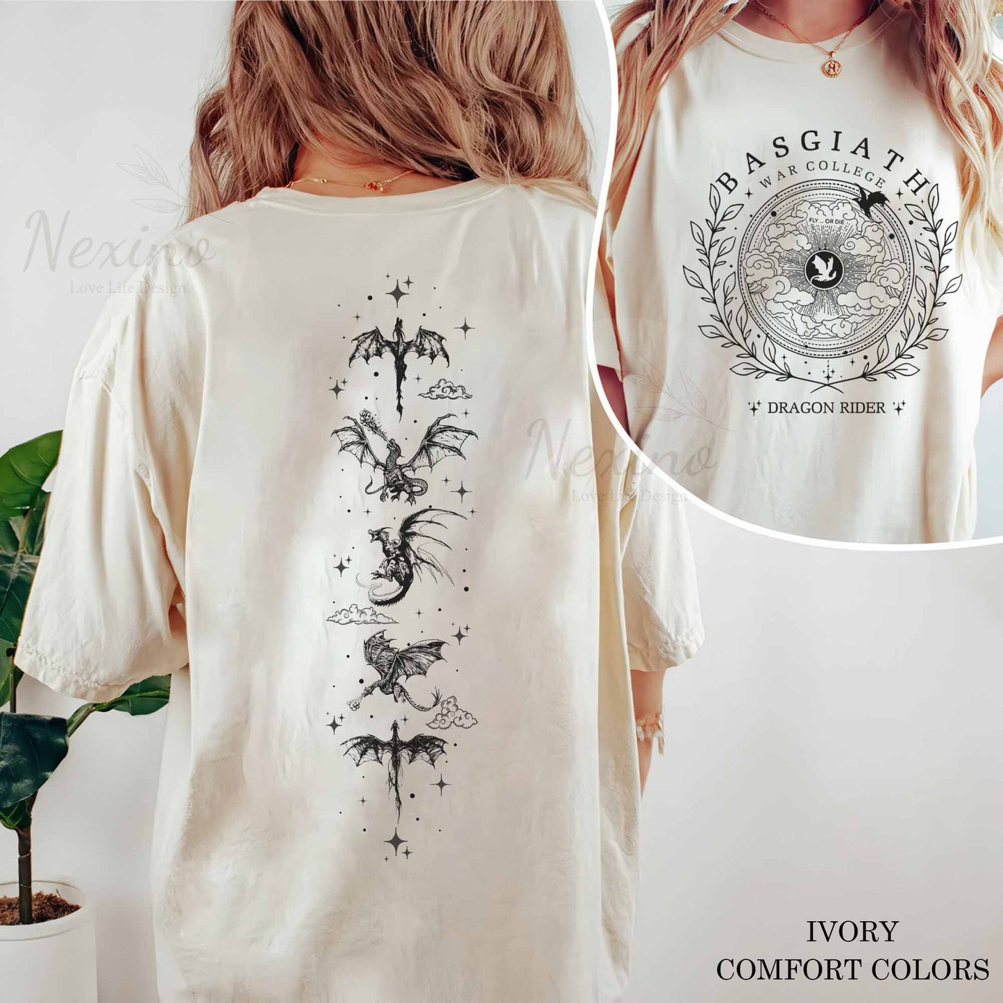 Fourth Wing Double-Sided Shirt, Rebecca Yoros Basgiath War College Shirt, Fourth Wing Shirt, Dragon Rider Shirt, Bookish Shirt, Vintage Basgiath War College Shirt
