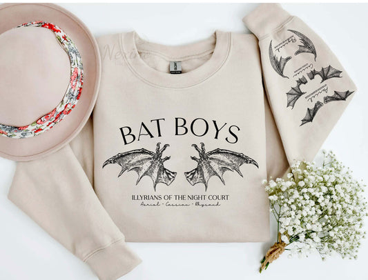The Bat Boys Sleeve Printed  Shirt, Retro Bat Boys Crew Shirt, Vintage Acotar Shirt, Bookish Shirt, The Bat Boys Fan Club, Gift For Him