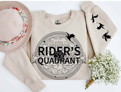 Riders Quadrant Sleeve Printed Shirt, Fourth Wing Shirt, Dragon Rider Shirt, Bookish Shirt, Basgiath War College, Rebecca Yarros, The Empyrian Series