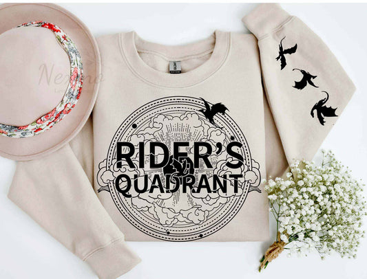 Riders Quadrant Sleeve Printed Shirt, Fourth Wing Shirt, Dragon Rider Shirt, Bookish Shirt, Basgiath War College, Rebecca Yarros, The Empyrian Series
