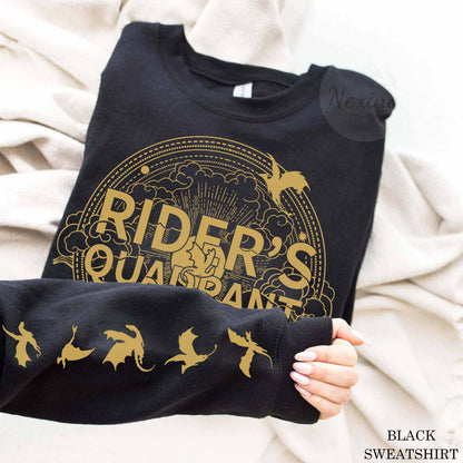 Riders Quadrant Sleeve Printed Shirt, Fourth Wing Shirt, Dragon Rider Shirt, Bookish Shirt, Basgiath War College, Rebecca Yarros, The Empyrian Series