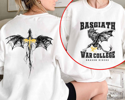 Basgiath War College Double-side Comfort Color Shirt, Fourth Wing Tee, Dragon Rider, Rebecca Yoros, Fourth Wing, Violet Sorrengail, Bookish