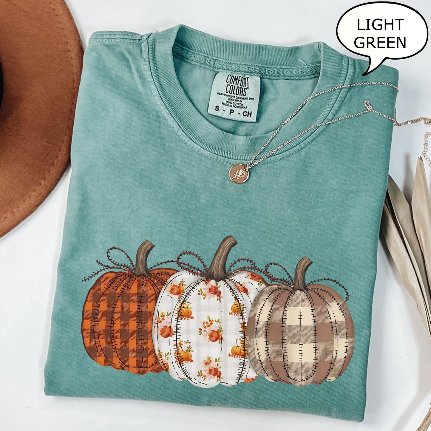 Fall Pumpkin T-Shirt, Autumn Fall Shirt, Thanksgiving Shirt, Pumpkins Shirt, Checkered Pumpkin Shirt