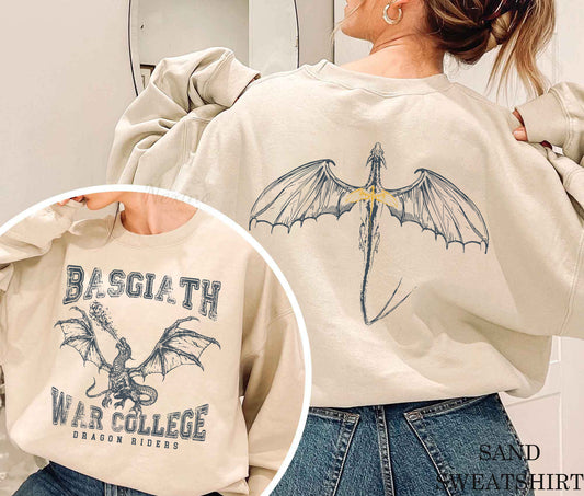 Fourth Wing Double-Sided Sweater, Basgiath War College Sweatshirt, Fourth Wing Shirt, Dragon Rider Shirt, Bookish Shirt, The Empyrean Series Booktok