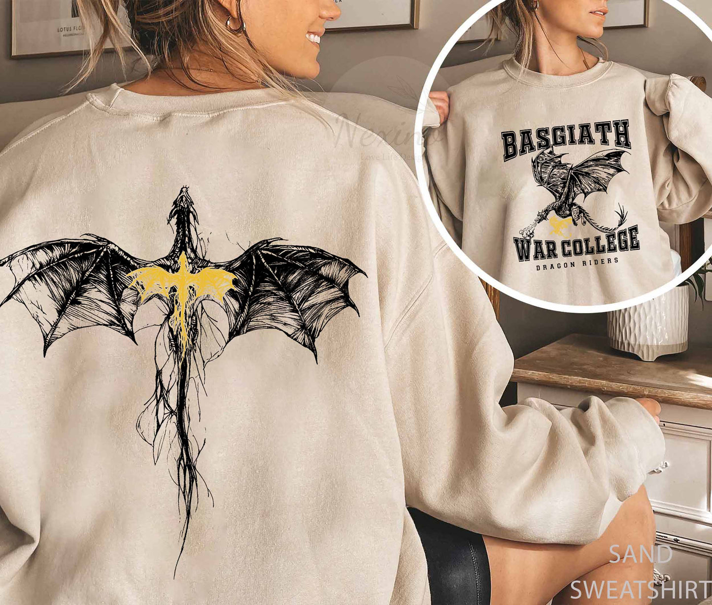 Basgiath War College Double-side Comfort Color Shirt, Fourth Wing Tee, Dragon Rider, Rebecca Yoros, Fourth Wing, Violet Sorrengail, Bookish